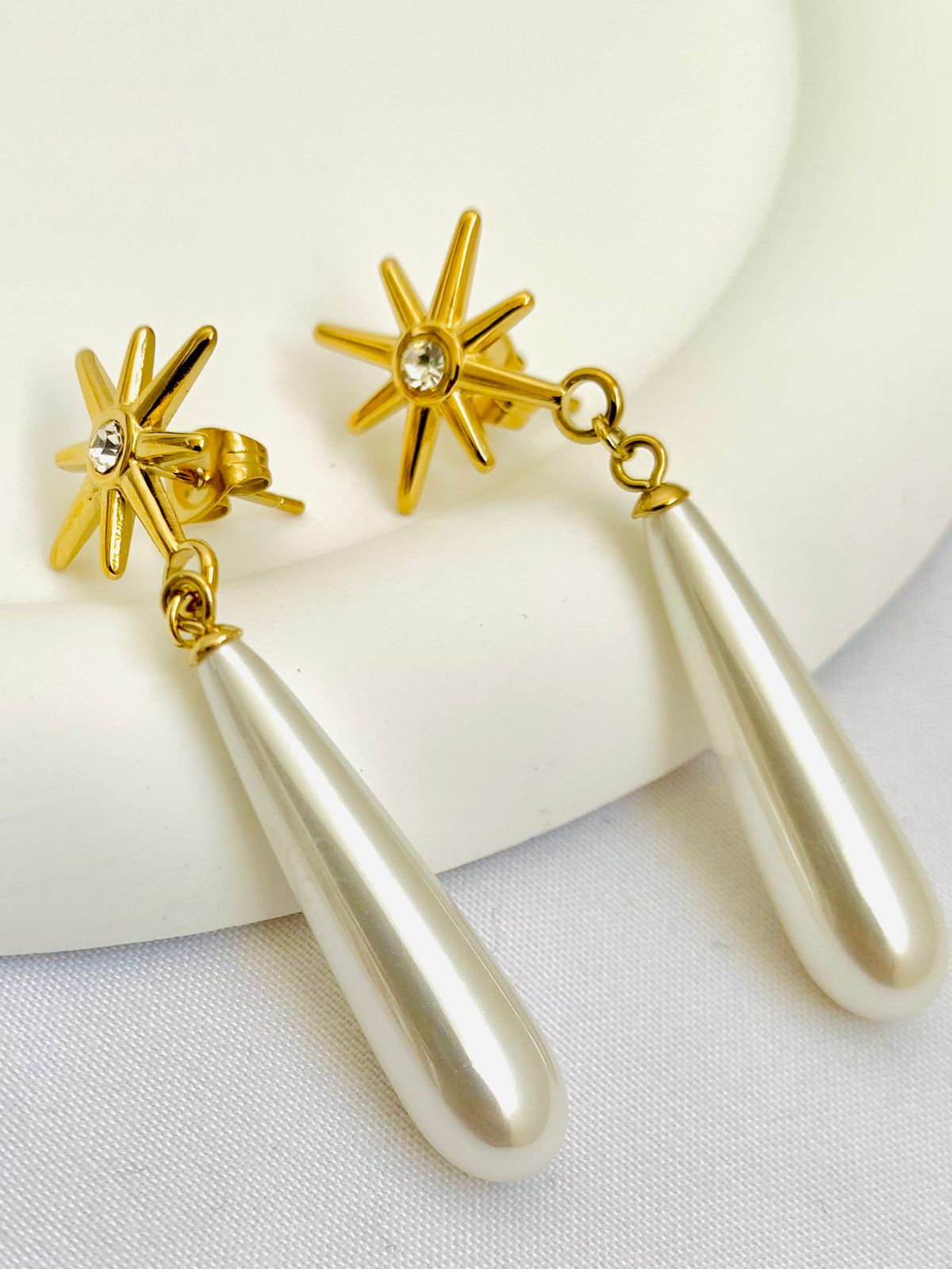 Celestial Pearl Drop Earrings