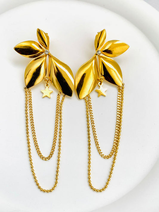 Celestial Bloom Chain Earrings